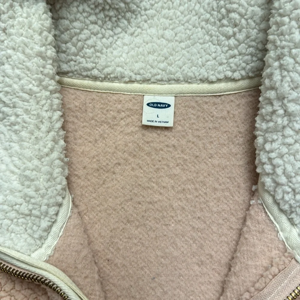 🔴 OLD NAVY OVERSIZED PINK PLUSH SHERPA WITH POCKETS SIZE LARGE